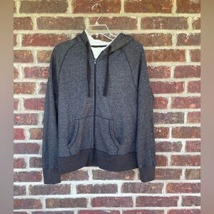 Teen’s Unisex Faded Glory Charcoal Gray Zip Up Hoodie Jacket Size XL 16-18